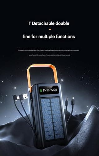 Mastyle® Solar Power Bank PD22.5W Fast Charging Mobile Battery with Cable Large Capacity Backup Charger 2
