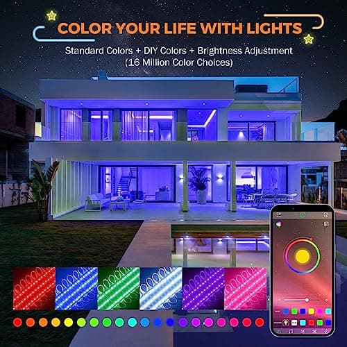 BEAMNOVA LED Strip Kit 30M Commercial RGB Shop Lights Bluetooth Mobile App Control 12V DC Power Supply Remote Connectors 3