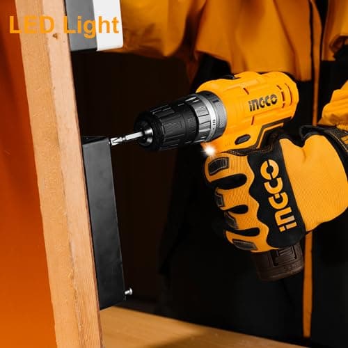 INGCO 12V Cordless Drill Machine, Drilling Machine With 2 Pcs Battery Packs & Drill Bits, 18+1+1 Torque Setting, 22500 BPM, Multicolor 4