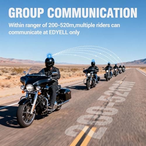 EDYELL A1 Motorcycle Bluetooth Headsets,Smart LED Display Motorcycle Helmet Speakers,Group Communication System On Ear Headphones,HD Calling and HiFi Music,Waterproof & Dustproof Helmet Headset 2
