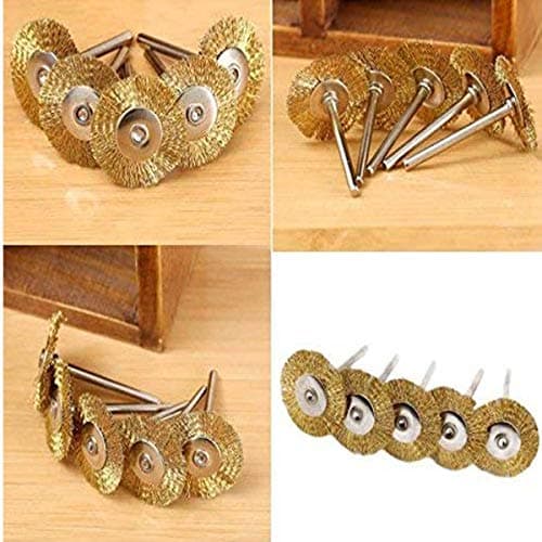 DIY Crafts Pack Of 5 Pcs Set, Design No# 2, 5 - Pcs Brass Wire Brush Polishing Wheels Set Kit DIY Tools for Dremel Rotary Tools Do it Your Self Too (Pack Of 5 Pcs Set, Design No# 2) 4