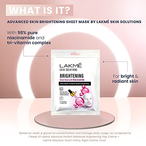 LAKMÉ Skin Solutions Sheet Mask Brightening with Niacinamide 25ml 4