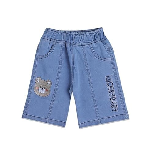 Printed Casual Kids Clothes for Boys | Half Sleeves Round Neck Pure Cotton Tshirt and Denim Shorts Kids Clothing Set | Summer Outfit Everyday Baby Boy Clothes (Cream, 5-6 years) 5