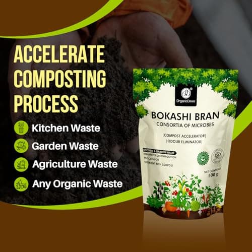 OrganicDews Bokashi Bran (500 g - Pack of 1) – Organic Compost Starter Powder with EM Microbes for Kitchen Waste, Food Waste Composting & Soil Enrichment | Indoor & Outdoor Home Composting Solution 3