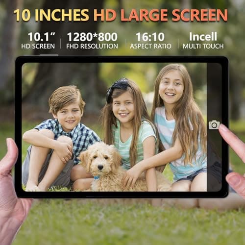 10.1" Android Tablet, 8GB RAM, 128GB Storage, Android 12 Oct-core Processor, 5 Million + 13 Million Dual Cameras, WiFi Bluetooth 1TB IPS Extended Full HD Display, 2