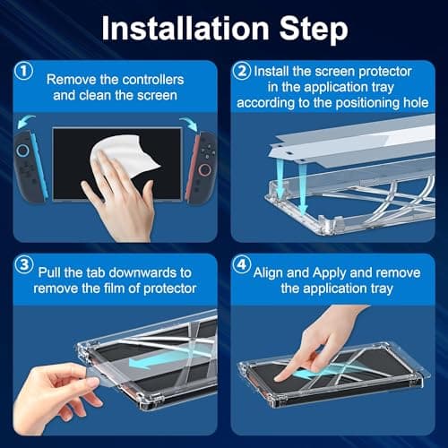 OIVO INDIA HD Tempered Glass Screen Protector for Nintendo Switch2, 8.7'' Automatic Calibration/Anti-Scratch/Case Friendly & Bubble Free, Protective Ultra Slim Game Console Screen Protector 6