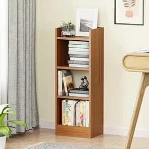 Lukzer 3 Layer Engineered Wood Multipurpose Rack Bookshelf Storage Organizer Stand (MR-010/Oak Brown/80x33x22cm)