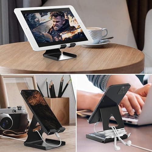 GizmoGrid Mobile Holder | Tablet Stand, Mobile Stand & for Kindle, ipad | Ideal for Classes, Calls, Gaming & Videos | Wide Compatibility | Anti-Skid Rubber - Made in India (ZenGrip - Set of 2) 2