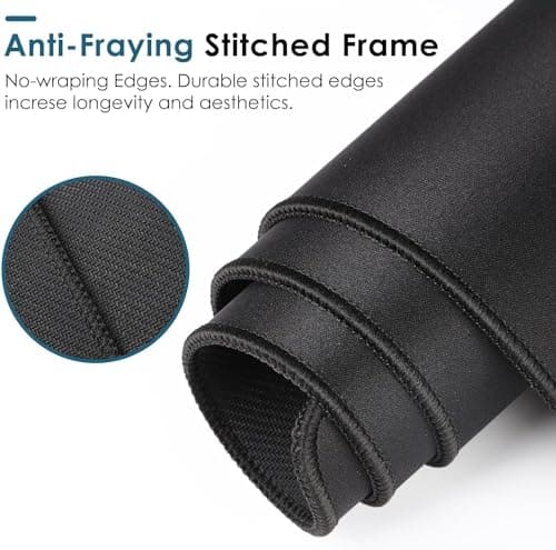 Sounce Mouse Pad Mercerized Surface Anti-fray Edges and Anti-Slip Rubber Base Gaming Mouse Pad a Laptop Desk Mat with Smooth Mouse Control Dimensions 900L x 400B x 2H mm (Black) 3