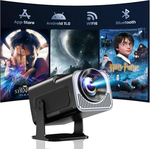 PLAY Art Newly Launched Android 13 4K Decoding 1080 Full HD Inbuilt Speaker Bluetooth ShortThrow Auto Keystone Freestyle 360 Degree flip Portable Projector(Black) 3