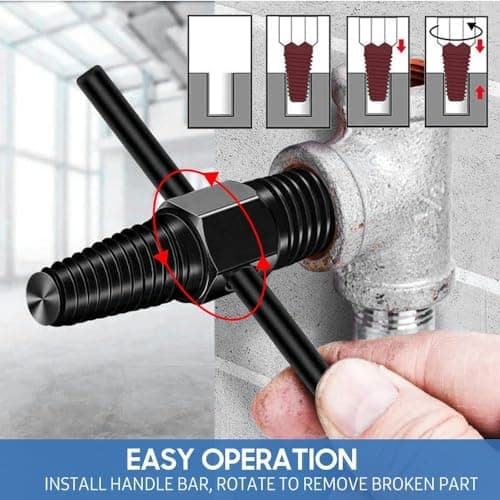 Zaptec 2 in 1 Screw Extractor for Tap Faucet Valve Damaged Broken Wire Water Pipe Bolt Remover 4