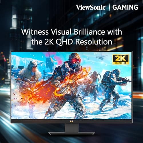 ViewSonic VX2758A-2K-PRO-4 27-inch(68.58cm)QHD 2k 2560x1440p Gaming Monitor| IPS| 180Hz| 1ms| HDR10 |AMD FreeSync & NVIDIA G-Sync| sRGB 137%| Eye-Care| Height, Swivel, Tilt & Pivot Adj. |2X HDMI|1x DP 3