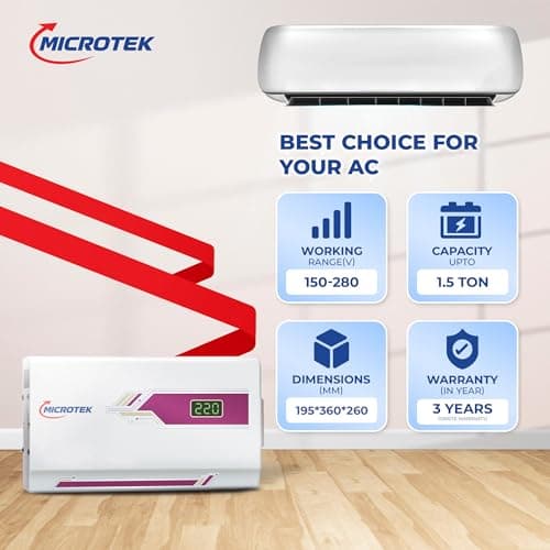 Microtek Automatic Voltage Stablizer PEARL EM 5150+For AC upto 2.0 Ton AC 5