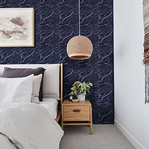 MORADIYA FRESH (LABEL) Marble Tile Sticker, 4 Pcs Flooring Peel And Stick Tiles Waterproof Self-Adhesive Vinyl Floor Sticker Wall Backsplash Stickers Cover Decal For Bathroom, 30X30Cm (Black12 Cms) 4
