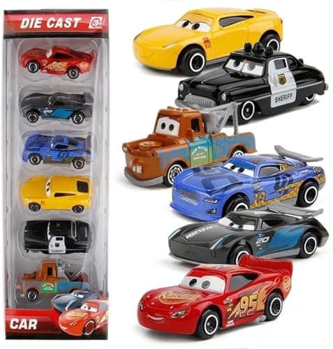 Galaxy Hi-Tech Mini Metal Die Cast Car Set of-6 Toy Vehicle Play Set Free Wheel High Speed Unbreakable Car for Kids, Small Racing Exciting Playtime Adventures, Movie Vehicles for Kids