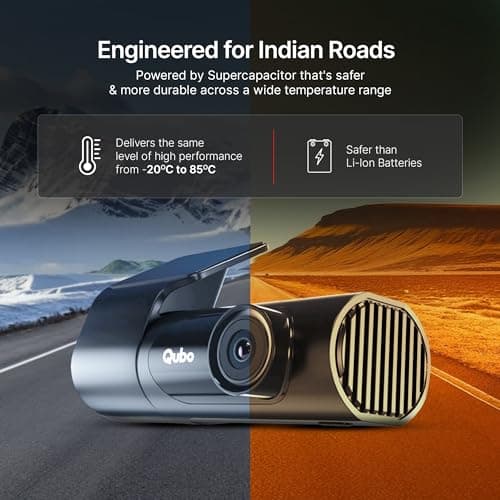 Qubo Pro X DashCam (2026 Edition) | 2K Resolution FHD+ | Doubles up as in-Cabin Camera|NightPulse Vision | Wide FOV | Supercapacitor | Built in Wi-Fi, Mic | Up to 1TB Storage | Built for Indian Roads 5