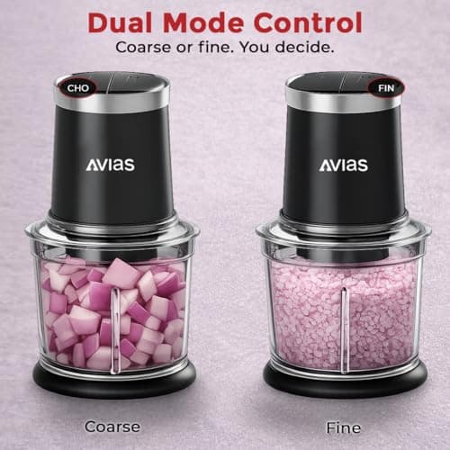 AVIAS Avismart Electric Vegetable Chopper for Kitchen with 2 Speed Modes, 300 Watts Copper Motor, 900 ml | 4 Stainless Steel Blades to Chop Vegetables, Nuts | 2 Years Warranty (Black) 3