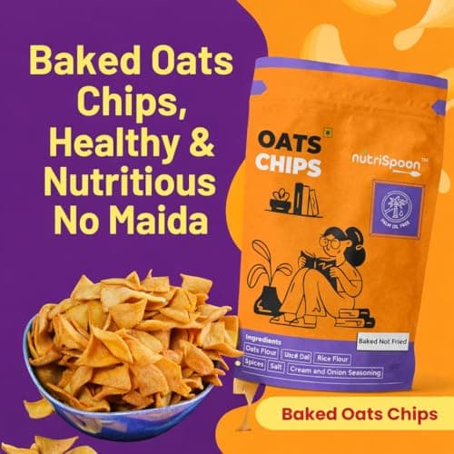 Nutrispoon Oats Chips Baked Supergrain Superfood Cream & Onion - Palm Oil Free | Flavored Chips | High Protein, Healthy, Gluten-Free | Crunchy Snacks-40 Gram 4