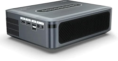 Prime Projector® UltraBright Pro X1 – 4K Smart Projector | 9000 Lumens, Android 9.0, 5G WiFi, Bluetooth, Built-in OTT Apps, Keystone, 1 Year Warranty | Fossil Grey Home Theater Projector 3
