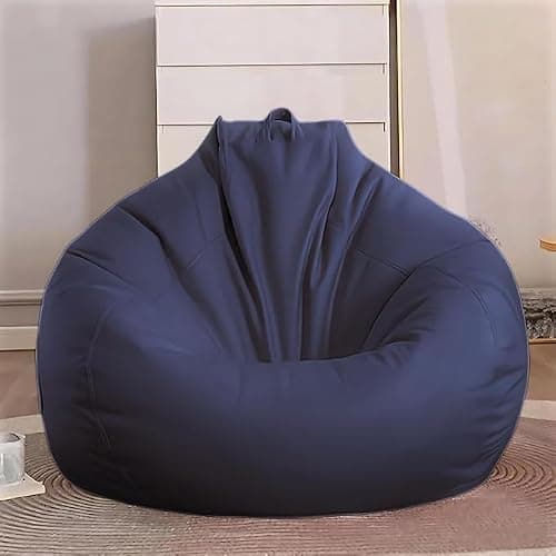 INSTER Premium Leatherette Bean Bag – Comfortable & Stylish Seating for Living Room, Bedroom & Lounge (Size-XL) (Color- Navy Blue) 3