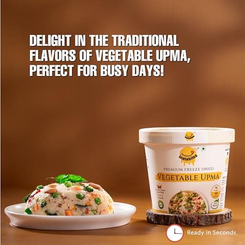 Instabites Ready to Eat Vegetable Upma Cup 65g, No Added Preservatives and Ready to Eat in Minutes - Pack of 1 4
