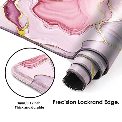 Galdas Gaming Mouse Pad Cool Flash Pattern XXL XL Large Mouse Pad Long Extended Mousepad Desk Pad Non-Slip Rubber Mice Pads Stitched Edges Thin Pad (31.5x11.8x0.08 Inch) (Wood) 3