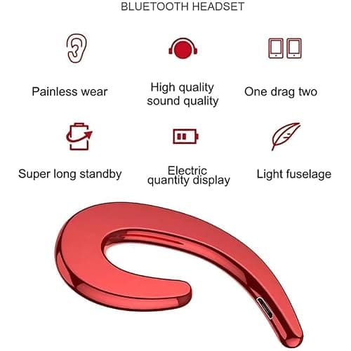 Drumstone (𝐋𝐢𝐦𝐢𝐭𝐞𝐝 𝐓𝐨𝐝𝐚𝐲 Bone Conduction Bluetooth Ear Hook Headset, with Dual Device Connection, Fast Charging & Compact Design for iOS & Android 𝟏𝟓 𝐘𝐞𝐚𝐫𝐬 𝐖𝐚𝐫𝐫𝐚𝐧𝐭𝐲 4