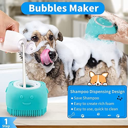 Style Keepers 6-in-1 Pet Grooming Combo for Dogs & Cats | Bathing Brush, Silicone Shampoo Dispenser, Deshedding Glove, Slicker Brush, Nail Clipper & File | Complete Pet Cleaning, Bathing & Shedding Ca 5