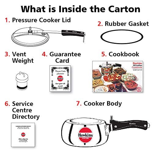 Hawkins Contura 2L Aluminium Inner Lid Pressure Cooker (Silver) 5