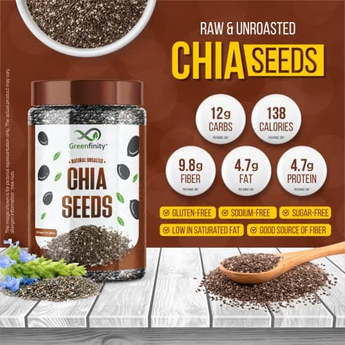 GreenFinity Raw Chia Seeds, Calcium and Protein Rich Superfood 175g (Pack of 2-350g) 4