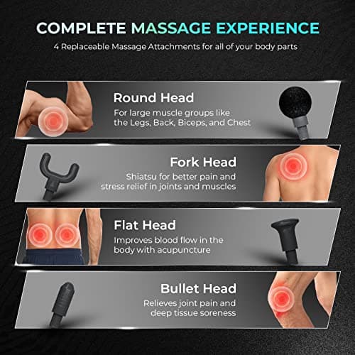 beatXP Bolt Deep Tissue Massage Gun | Percussion Muscle Massager for Full Body Pain Relief of Neck, Shoulder, Back, Foot for Men & Women Up to 1 Year Warranty by beatXP (Black) 5