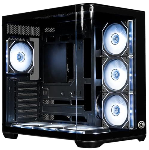 Circle Lucid Curve AX BTF Mid Tower | Gaming Cabinet - Black | Panoramic Curved Glass | Support ATX, M-ATX, ITX | Pre Installed 3X Front, 3X Bottom, 1X 120MM Infinity Mirror Fans