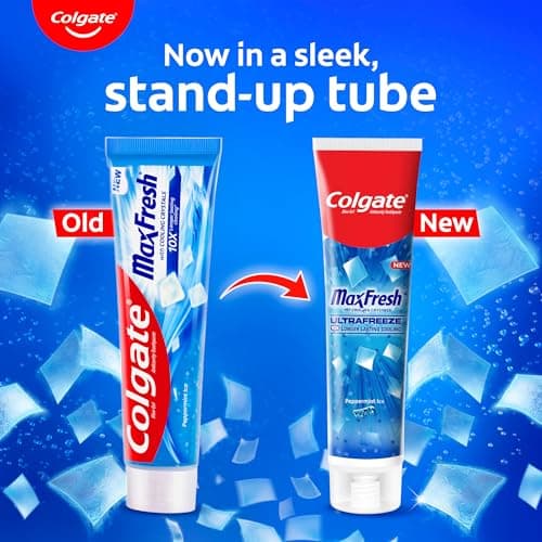 Colgate MaxFresh Breath Freshner Oral Care Toothpaste, 300g Saver Pack (150g x 2), Peppermint Ice, Blue Gel Paste with Menthol & Cooling crystals for bad breath control 2