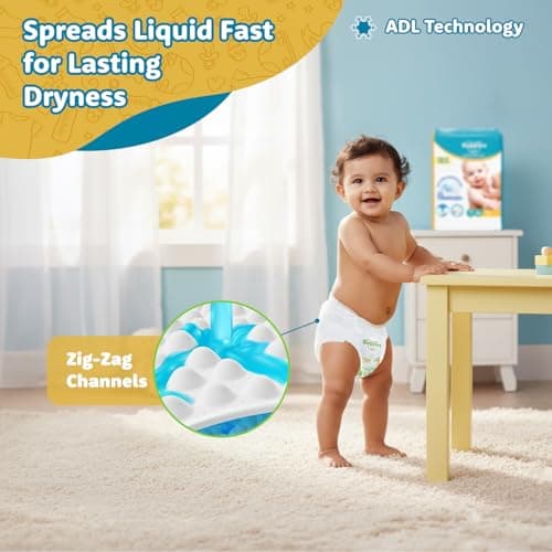 Amazon Brand - Supples Premium Baby Diaper Pants | 144 Baby Diapers | Medium | 7-12 Kg | 12 Hrs Absorption | Cushiony Cotton Soft Fabric | Phthalates-Free | Triple Leak Guard | 72 Count, Pack of 2 3