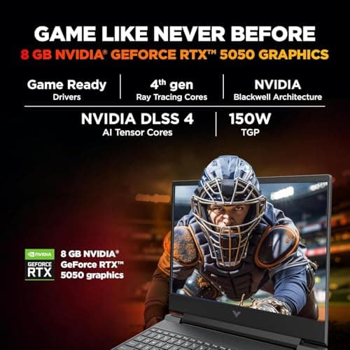HP Victus, Intel Core 7 240H, 8GB RTX 5050, 24GB DDR5(Upgradeable) 1TB SSD, FHD, 144Hz, 300 nits, IPS, 15.6''/39.6cm, Win11, M365* Office24, Mica Silver, 2.29kg, fa2409TX, RGB Backlit, Gaming Laptop 2