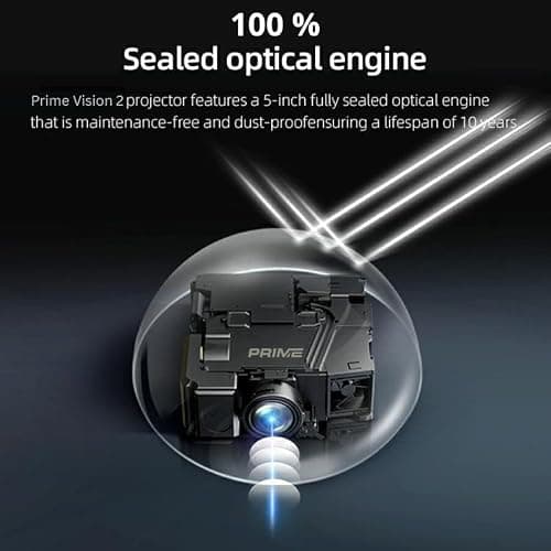 Prime Gold Luxe Vision 2 Pro AI 4K Ultra HD QLED Projector | 20000 Lumens Brightness | Auto Focus, 6D Keystone | 3GB RAM 32GB ROM | WiFi 6, Bluetooth 5.3, HDMI ARC | Home Theater & Office 4