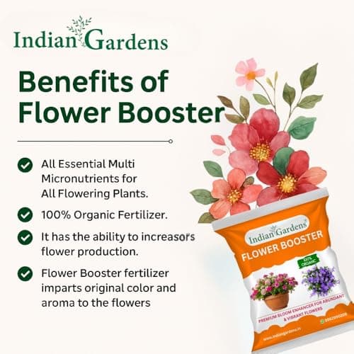Indian Gardens - Flower Booster | Flowering Plant Food for Heavy Blooming | Promotes Bigger, Brighter Flowers & Healthy Growth | Suitable for All Flowering Plants (400 Grams) 2