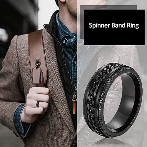 MEENAZ Stainless Steel adjustable proposal Couple band thumb Silver Platinum Blue combo chain black gold Finger Ring for Men Stylish Mens couples gents friends unisex Boys Boyfriend MEN RINGS 274_20 5