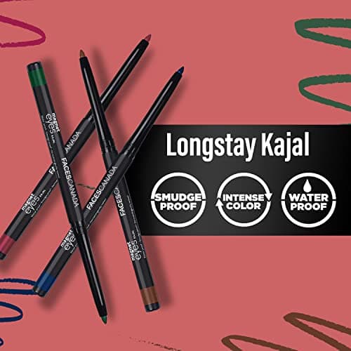 FACESCANADA Magneteyes Color Kajal - Brown Comfort 03, 0.30G | Highly Pigmented Kohl | 12 Hr Long Stay | Matte Finish | Single Stroke Glide | Water Proof | Smudge Proof | Almond Oil Enriched - Pencil 5