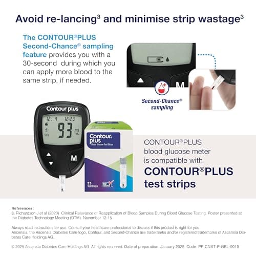 Contour Plus Blood Glucose Monitor, Glucometer with 25 Free Test Strips 5