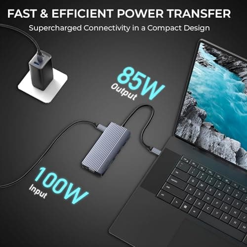 BESTOR® USB C Hub HDMI Adapter, 6 in 1 Multiport Dock for MacBook pro to HDMI 4k,2 USB 3.0 Ports SD/TF Card Reader 55W PD,Compatible for USB C Laptops Nintendo and Other Type C Devices 4