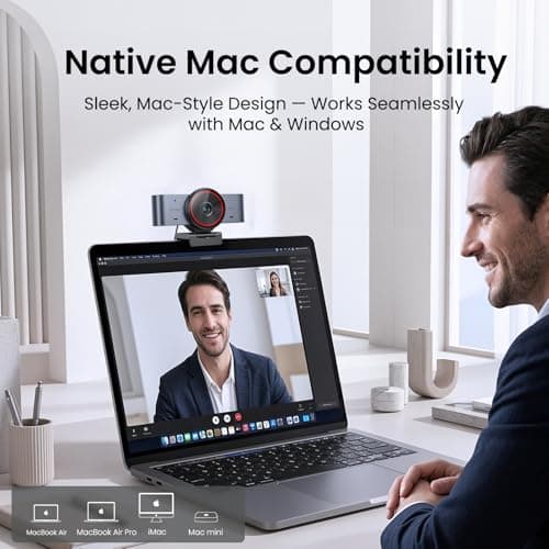 eMeet C960 4K AI Tracking Webcam for PC & Laptop, Sony Sensor, Autofocus, Triple Microphone Array, Gesture Control, Streaming Camera for OBS, Twitch, Zoom, Teams & Switch 2 4