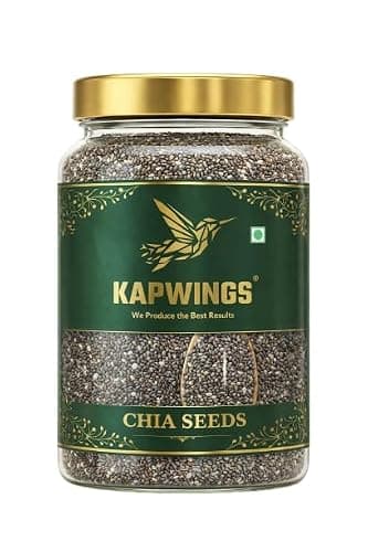 Kapwings Premium Chia Seeds – Raw & Natural Superfood Rich in Fiber, Protein & Omega-3 Healthy Seeds for Weight Management Smoothies & Daily Nutrition (500 Gram)