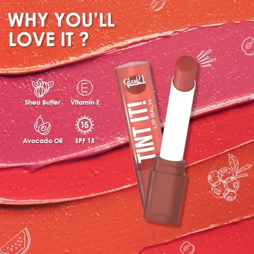 Glam21 Tint it! Lip Balm | Everyday Hydration & Moisturized Lips with Vitamin-E, Shea Butter, Avocado Oil, SPF15 |Lip Care For Dry & Chapped Lips |Apricot -3.5gm 3