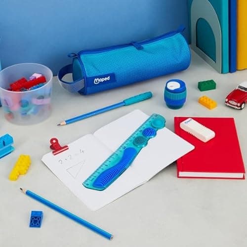 Maped -4-piece set Kidy Learn Concentration - Ruler - Pencil sharpeners - Eraser - Graphite relaxing tip - Sensory stimulation - improve concentration - recommended by teachers 6