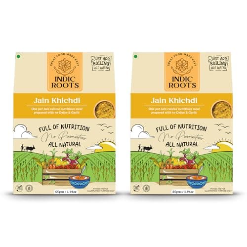 Indic Roots Jain Khichdi, Instant Food, Healthy Food, Ready To Eat Full Meal, No MSG, No Preservatives, 55 Gm (Pack of 4) 5
