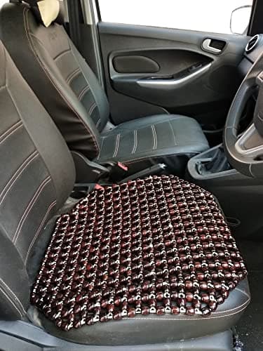 Q1 Beads MCoffee Wooden Beads Acupressure mat car Bead seat Cover Cushion for car & SUVs (Universal Fit,Any Brand Car/SUVs)