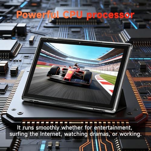 WUIUHOU 10.1 Inch Android 15 Tablet, 8GB RAM 32GB Storage, HD IPS Display, 5G WiFi 6,6000mAh Battery, Dual Camera for Video Call, Tab with Case & Stylus Pen for Work/Study Tablet with case (Black) 4