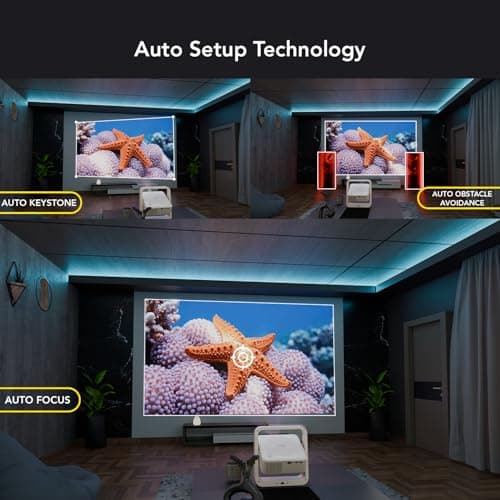 Wzatco Yuva Infinity, Google TV Official, Native 1080P, Projector 4k Ultra HD, 1200 ANSI Ultra Bright, Fully Automatic, Dust Free, Smart Mini Theater for Room, Portable 300" Cinema, 2GB RAM 4