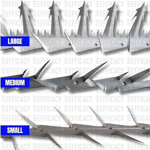 Efficacy Anti Climbing Wall Spikes Indoor and Outdoor Security | Galvanized Steel Material Spikes Triple Spike Angles for Home, Residential or Industrial Safety Use Size Large 31cm Approx (Qty - 10) 2